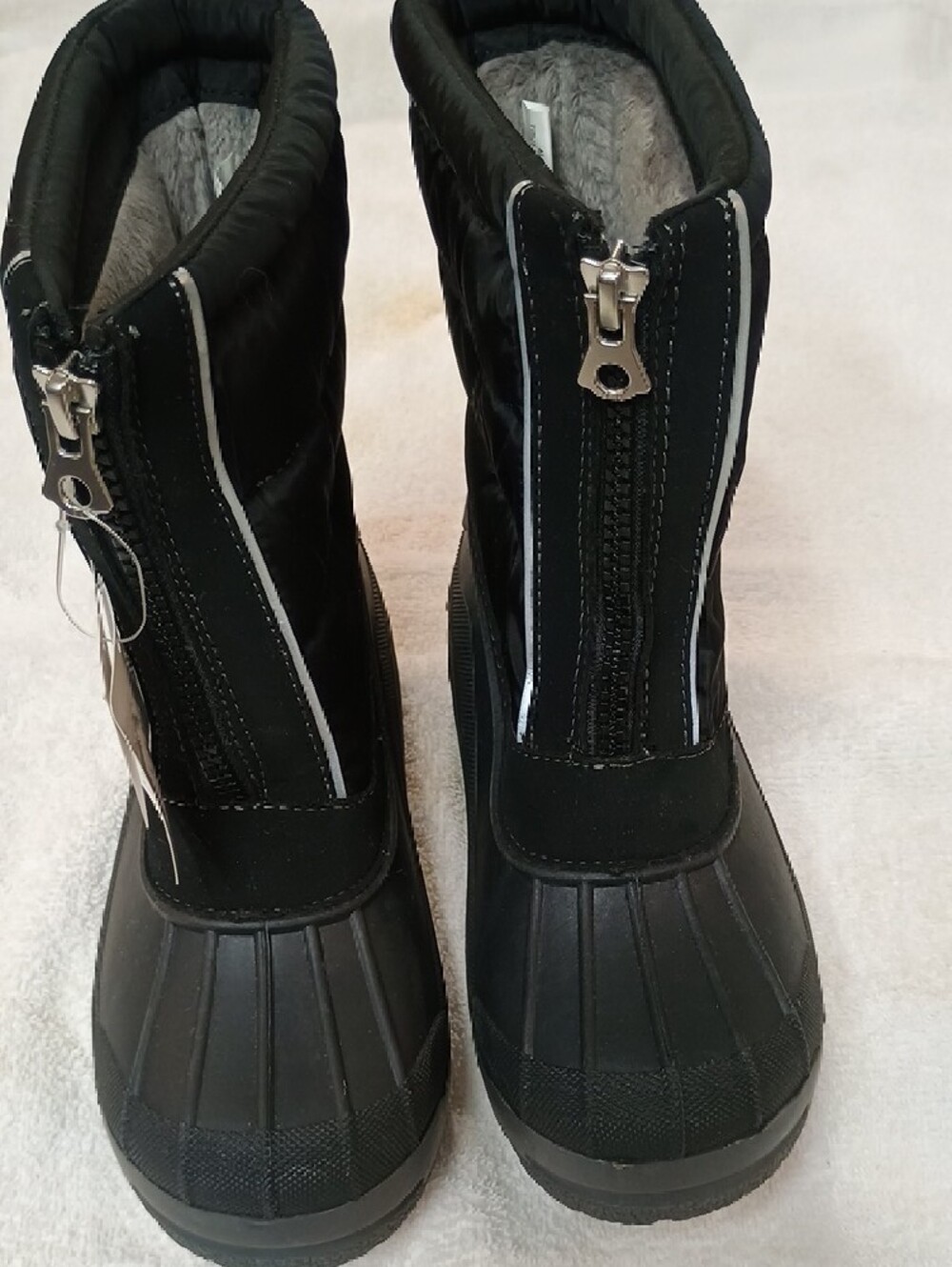 Lands' End Black Kids Front-Zip Winter Boots - Picture 2 of 16